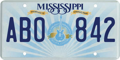 MS license plate ABO842