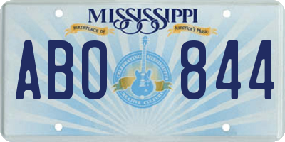 MS license plate ABO844