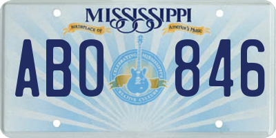 MS license plate ABO846