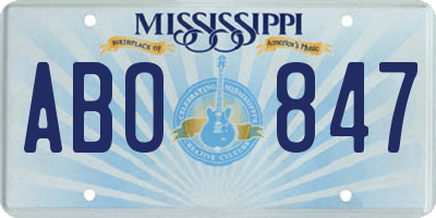 MS license plate ABO847