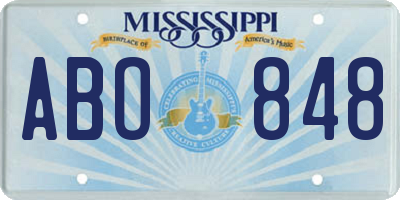 MS license plate ABO848