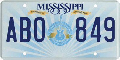 MS license plate ABO849