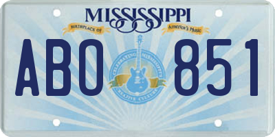 MS license plate ABO851