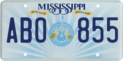 MS license plate ABO855