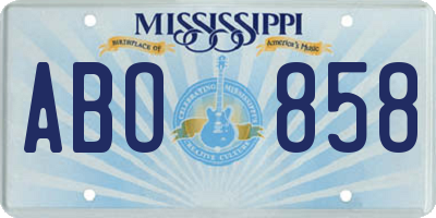 MS license plate ABO858