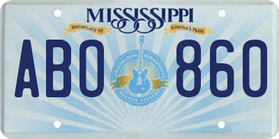 MS license plate ABO860