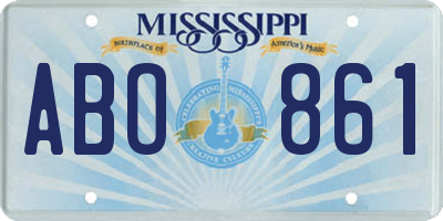 MS license plate ABO861