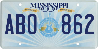 MS license plate ABO862