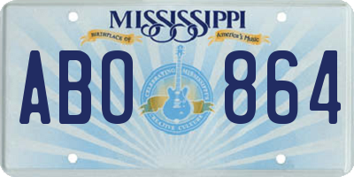 MS license plate ABO864