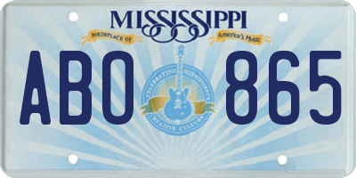 MS license plate ABO865