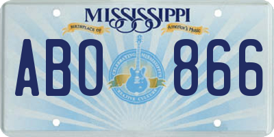 MS license plate ABO866