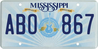 MS license plate ABO867