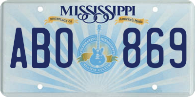 MS license plate ABO869