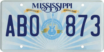 MS license plate ABO873