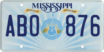 MS license plate ABO876