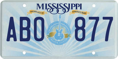 MS license plate ABO877