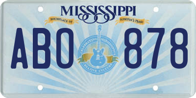 MS license plate ABO878