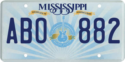 MS license plate ABO882