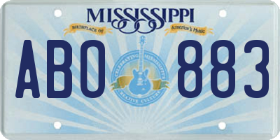 MS license plate ABO883