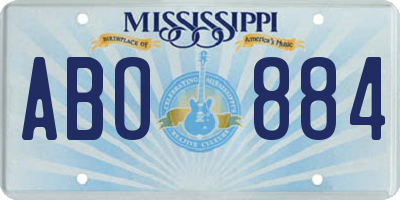 MS license plate ABO884