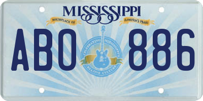 MS license plate ABO886