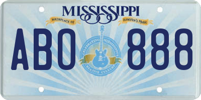 MS license plate ABO888