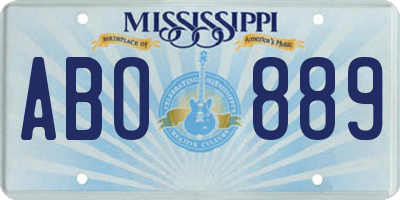 MS license plate ABO889