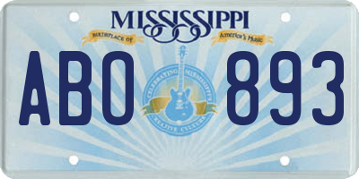 MS license plate ABO893