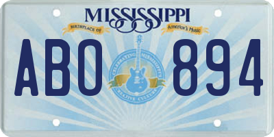 MS license plate ABO894