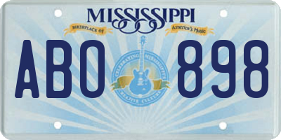 MS license plate ABO898