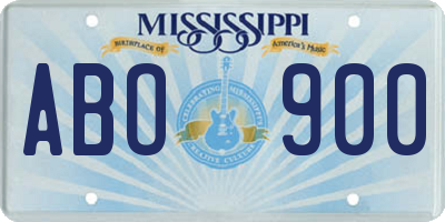 MS license plate ABO900