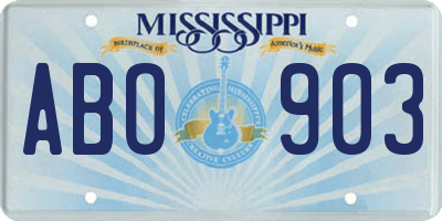 MS license plate ABO903