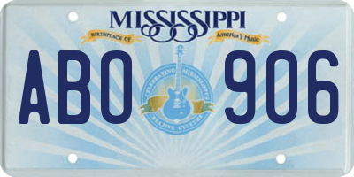 MS license plate ABO906