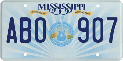 MS license plate ABO907