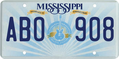 MS license plate ABO908