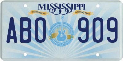 MS license plate ABO909