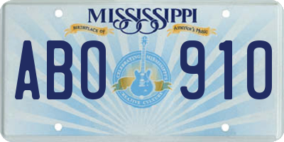 MS license plate ABO910