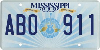 MS license plate ABO911