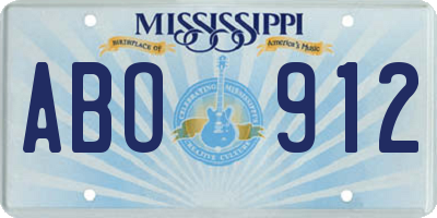 MS license plate ABO912