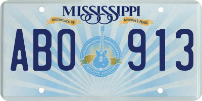 MS license plate ABO913