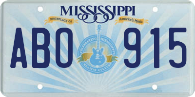 MS license plate ABO915