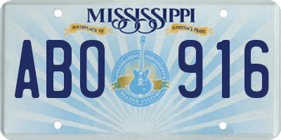 MS license plate ABO916