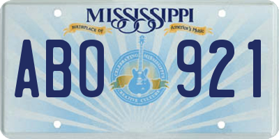 MS license plate ABO921