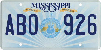 MS license plate ABO926