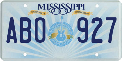 MS license plate ABO927