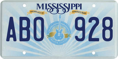 MS license plate ABO928