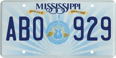 MS license plate ABO929