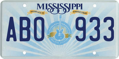 MS license plate ABO933