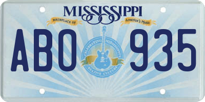 MS license plate ABO935