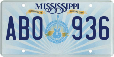 MS license plate ABO936